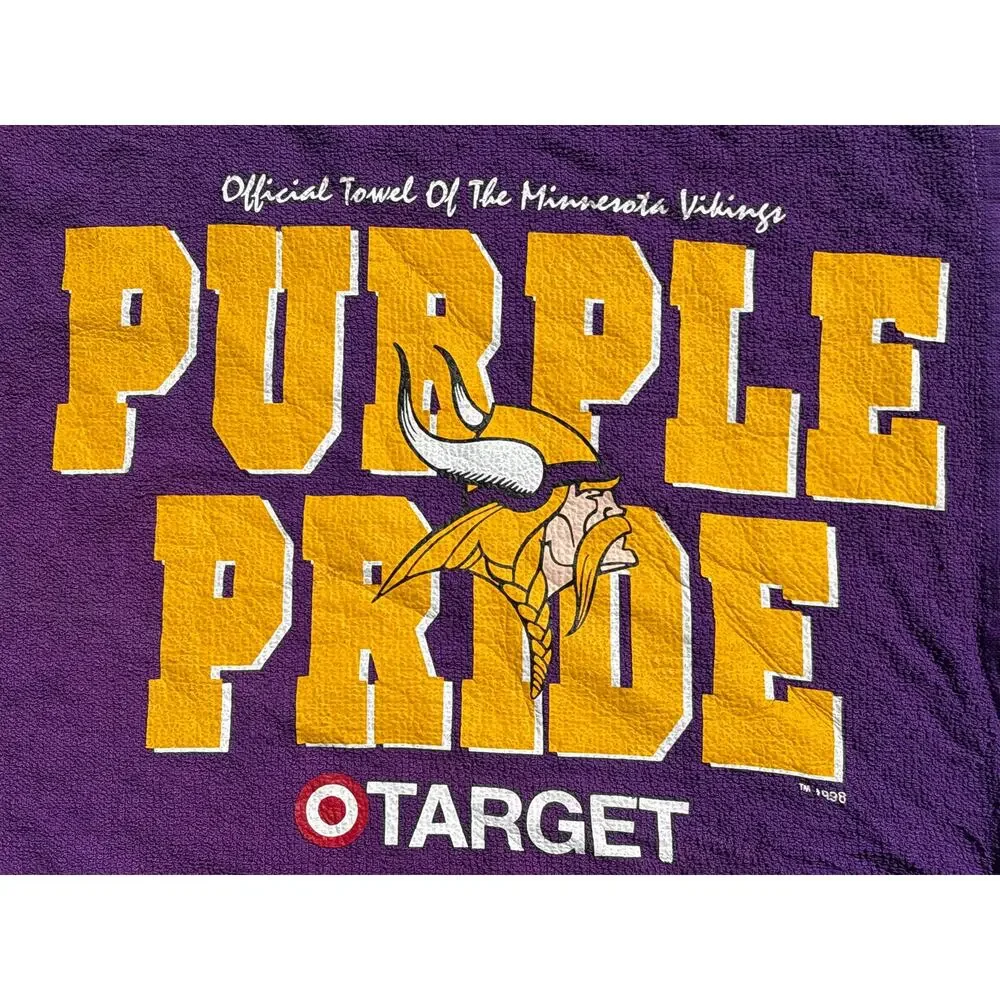 MINNESOTA VIKINGS SGA VTG 1998 PURPLE PRIDE TOWELS Rally Rags ManCave target